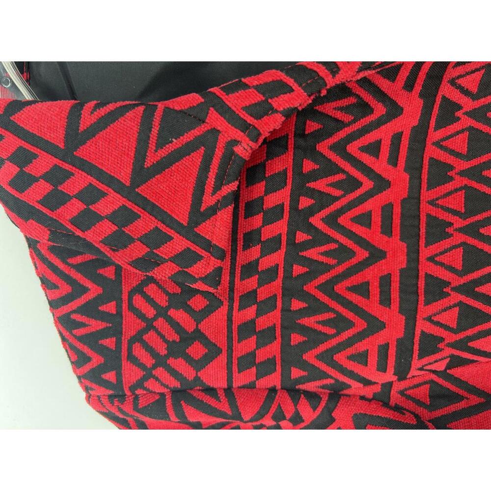 Geometric Pattern Cropped Jacket Size 10p Red Bla… - image 3